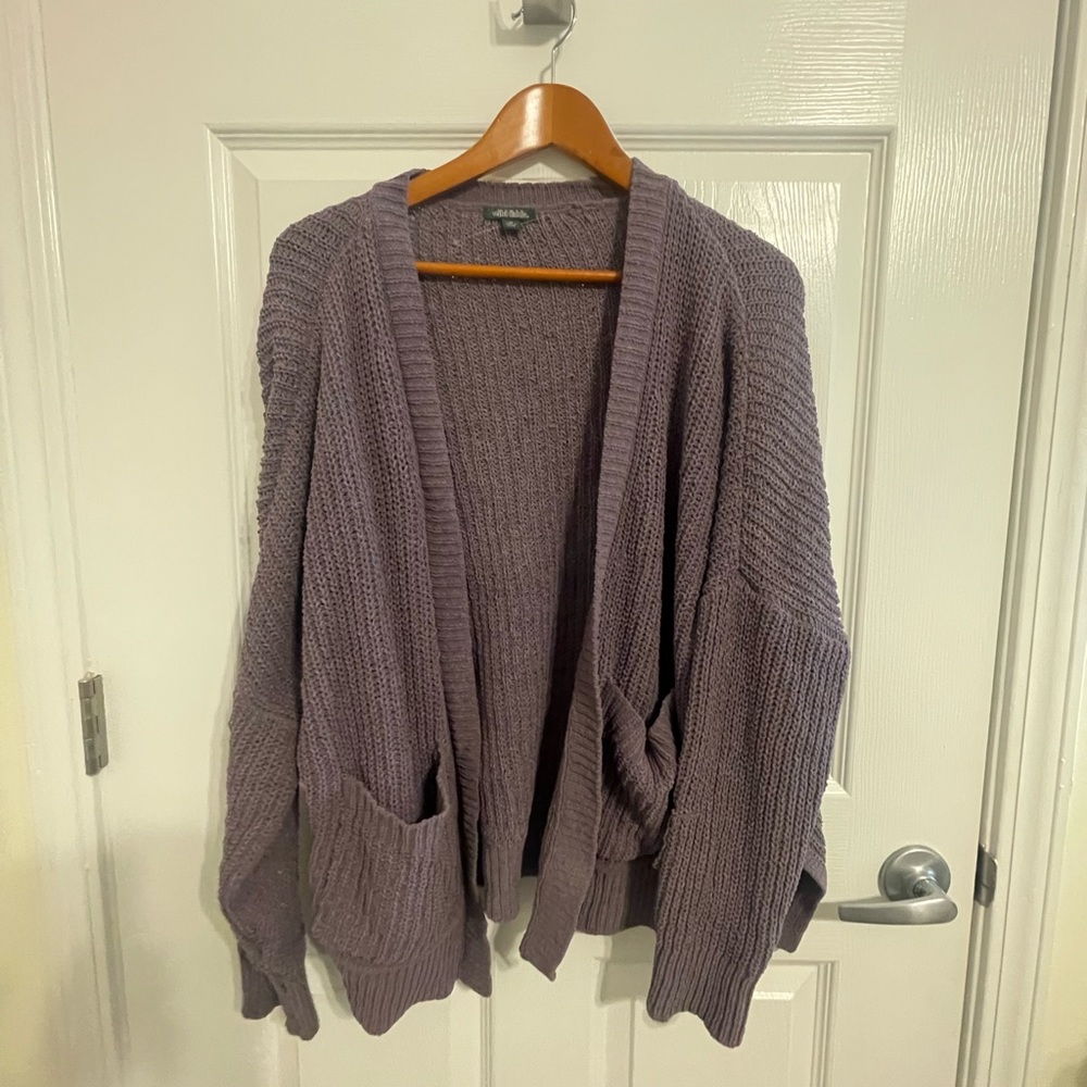 Purple cardigan